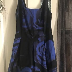 Black and blue flair dress